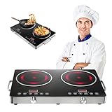 Dibaful 7000W Cerankochfeld Ceranfeld Doppelkochplatte Tragbares mit 2 Platte | Touch Steuerung Kochfelder Glaskeramikkochfeld 4 Modi und 9 Stufen Leistung 1-180 Minute Timer Herdplatte 2 Kochfeld