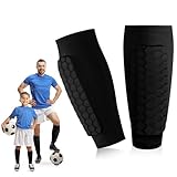 Mexgcom Schienbeinschoner Kinder Fussball, Schwarze Version Atmungsaktiv & rutschfest Schienbeinschoner Fußball zum Einschieben, Für heranwachsende Fußballspieler Entwickelt (XS)