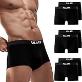 FALARY Boxershorts Herren Unterhosen Männer Baumwolle 6er Pack Retroshorts für Herren Ohne Kratzenden Zettel UnterwäSche Boxer Sportunterhosen für Herren（Schwarz,M）