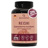 Bandini® Reishi Pilzextrakt 270 Tabletten | Hochdosiert mit 16.900 mg Äquivalente (13:1) | 40% Polysaccharide | Ganoderma Lucidum Vitalpilz Extrakt | Für +4 Monate-Vorrat | Vegan, ohne Zusätze