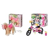 BABY Born & Fahrrad - Pinkes Puppenfahrrad für 43 cm Puppen mit gelben Schutzblechen