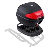 VEVOR Motorrad-Topcase Motorradkoffer 38 L Heckbox aus PP-Material mit reflektierendem Panel, wasserdichte & abnehmbare Motorrad-Topbox mit Mehrlochboden Helmkoffer (415 x 395 x 305 mm)