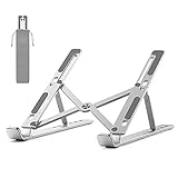 BoYata Laptop Ständer, 6 Stufen der Höhenverstellung Tragbarer Laptop Halter für Schreibtisch, Faltbarer Aluminium-Riser, kompatibel mit MacBook Air, Dell XPS, die meisten 10-15,6-Zoll-Laptops