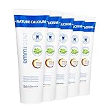 emmi-dent Ultraschall Zahncreme „Nature Calcium“ I Mit extra Calcium I Ideal für empfindliche Zähne und Zahnfleisch I Frei von Fluorid, Mikroplastik & Nanomaterialien I Vegan & glutenfrei I 5x 75 ml