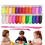 Lufttrocknender Ton für Kinder, mehrfarbig, für Skulpturen, nicht klebend, lebendige Farben, kreatives Basteln für Zuhause, Schule, Klassenzimmer, Mädchen und Erwachsene