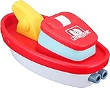 BBJunior Splash'N Play - Fire Boat: Feuerwehrboot, ideal für Wasser geeignet, inkl. Wassersprüh-Funktion, ab 24 Monaten, 15 cm, rot (16-89015)