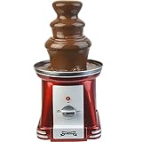 Gadgy Schokobrunnen 3-stufig - Schoko Brunnen aus Edelstahl - Schokoladenbrunnen Retro-Look - Schokoladen Fondue 90 Watt - Schokofondue mit Schmelzfunktion - Schokoladenfondue Chocolate Fountain Rot