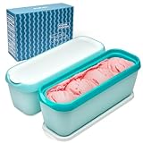 SveBake Eisbehälter für Speiseeis 1,4 Liter - 2er-Set Behälter mit Deckeln, Hausgemachte für EIS Creme, Grün