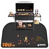 Feuerfeste Unterlage 180x100cm, Faltbare Grillmatte Bodenschutz Grillunterlage, Silikon-Glasfaser Hitzebeständige Wasserbeständige Grillmatte für BBQ Grills, Kamin, Boden, Rasen und Camping