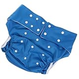 WRITWAA 1 Stück Windeln Erwachsene Waschbar Tuch Mittel Wasserdicht Windelhose Über Nacht Abdeckung Wiederverwendbar Stets Reizwäsch Mehrzweckwindel Pul-plane Blue