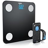 Mybeo - Körperfettwaage mit App - Digitale Bluetooth Körperwaage - Personenwaage Multifunktionswaage - Waage Personen mit App Steuerung - Körperanalysewaage BMI Körperfett Muskelmasse Knochenmasse