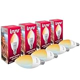 innr Zigbee Smart Home Lampe E14, White Ambiance Warmweiss, Funktioniert mit Alexa und Hue* (Bridge Erforderlich), Smart Glühbirne E14, Alexa Lampe, Dimmbar, 4-Pack