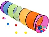 LATERN 180CM Spieltunnelzelt für Kinder, 46CM Runder Öffnung Babytunnel Bunter Pop-Up Kriechtunnel Zusammen Klappbares Zeltgeschenk für Jungen Mädchen Haustiere Spielen Drinnen Draußen Garten Spiel