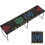 Beer Pong Tisch Set 4-in-1 | Mit 50 Cups & 8 Bällen | Flip Cup, Rage Cage, Drunk Tac Toe | Klappbarer Turniertisch 240x60x70 cm | RedCupShop Multigame Party Set (nur Tisch)
