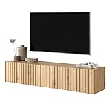 Selsey TV Schrank Board Sideboard Fernsehtisch Fernsehschrank 138,6 cm Hängend Artisan Eiche Mit Lamellierter Front Telire