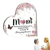 LONZIKP Geschenke für Mama von Tochter Sohn, Herzförmiges Acryl Heimat Dekoration Mama Geschenk, Geburtstagsgeschenk für Mama, Mutter Geschenk, Muttertagsgeschenk