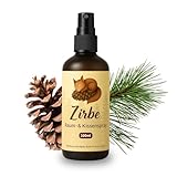 Zirben Kissenspray & Raumspray – 100 ml Naturrein mit echtem Zirbenöl – Frischer, Holziger Duft aus Österreich – Aromaspray für Schlafzimmer, Zuhause & Auto
