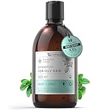 Vis Plantis Shampoo für fettiges Haar mit Zink & Minze - 500 ml Anti-Fett Haarshampoo ohne Sulfate, Parabene und Silikone - beruhigt juckende Kopfhaut & reguliert Talg, beugt Schuppen vor