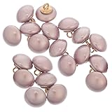PLAFOPE 20 Stück Pilz Nähknöpfe aus Harz mit Metallschaft 10mm Halbrund Kunstperlen Optik Selbstgemacht Knöpfe für Hemden Röcke Brautkleider