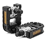 Klapppedal,Pedal für Faltrad mit Reflektoren, Fahrradpedale klappbare Pedale aus Aluminium für Mountainbike, Trekking, City Fahrräder Fahrradzubehör,Fahrräder Pedale, Pedal aus Kunstharz