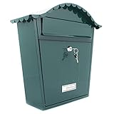 Burg-Wächter MB01CWG Classic Wandmontage, verzinkter Stahl, abschließbar, wetterfest, Briefkasten, Chartwell Green