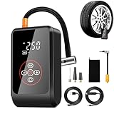 Iouyjiu Luftpumpe | Akkubetriebener Reifenkompressor,Automatische Abschaltung Wiederaufladbar Mit LED-Display Für Auto Motorrad Fahrrad LKW Ball