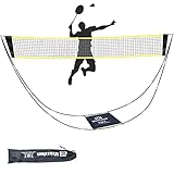 BEFANS Tragbares Badminton-Netz-Set für Garten, Pickleball, Kinder-Volleyballnetz am Strand, einfach aufzubauendes Netz mit Tragetasche Indoor-Outdoor-Sport, kein Werkzeug oder Heringe erforderlich