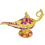 inheming Aladdin-Lampe, Aladdin Magic Lampe, Gold Dekoration Genie Öllampe,Magische Lampe des Genies Ornamente,Lila + Gold,11cm*6.5cm