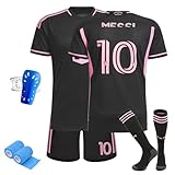 Fussball Trikot Kinder/Erwachsene Set, Nr.10 Fußball Training Skleidung，Schnell Trocknendes Atmungsaktives Fußballtrikot mit Fußball-T-Shirt (C, 116-122)