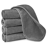 URAQT Mikrofaser Gesichtsreinigungstücher, 5pcs Waschbar Abschminktücher, Ultraweich Waschlappen Gesicht, Saugstarke Gesichtsreinigungstücher für Tägliche Entfernung und Reinigung（Dunkelgrau）