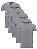 Yazubi 5er Pack Graue T-Shirts für Männer Sport Tshirts Herren Baumwoll Arbeitsshirts T Shirt Set Mythic, (Dapple Gray 163907), L