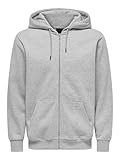 ONLY & SONS Herren Onsceres Life Zip Thr. Hoodie Noos Sweatshirt, Light Grey Melange, L EU