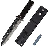 ProtectorTech Digger – rostfreies Messer-Handschaufel für Metalldetektor und Umgraben in Gartenarbeit (mit Wenge-Holz-Griff, Polyestertasche und Schleifstein)