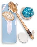 Lilienfeldt® Rückeneincremer mit langem Stiel aus Lotusholz & Eincremehilfe für den Rücken + Dusch Schwamm - Rückeneincremhilfe Duschbürste Rücken Badebürste