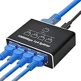 Gigabit-Ethernet-Splitter, zusätzliche Ethernet-Ports für Router,1 In 4 Out Netzwerkkabel-Splitter | 1000 Mbit/s Internet-Kabel-Splitter, RJ45-Netzwerkkabel-Anschluss, Vielseitige Kompatibilität