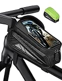 Vitalismo Fahrrad Rahmentasche Wasserdicht Lenkertasche für Smartphones bis zu 7 Zoll Handyhalterung Handytasche Oberrohrtasche mit TPU Sensitivem Touchscreen für Montainbikes, Rennrad, Ebikes