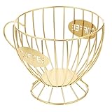 TOBBOMEY Kaffeekapsel Aufbewahrungskorb aus Robustem Eisen Goldfarbener Kapselhalter für Kaffee Bar Dekor Langlebiger Organizer für Zuhause Büro und Partys