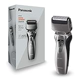 Panasonic ES-RW33-H503 Nass/Trocken-Rasierer, inklusiv Ladestation, 2-Fach-Scherkopf, Wet & Dry Silber