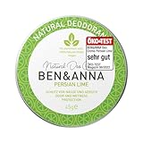 BEN & ANNA Deocreme Persian Lime - Natürliche Deocreme für Herren und Damen - Deo Creme gegen starkes Schwitzen - Vegan & Naturkosmetik - Festes Deo ohne Aluminium
