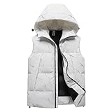 Weste Herren Steppweste Mit Kapuze, Ärmellose Sportweste Jacke Kapuzenweste Mit Reißverschluss Und Taschen Gefütterte Hybrid Übergangswesten Gesteppte Fleecejacke Sportlich Daunenweste Vest Outerwear