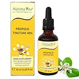 Propolis Tinktur 40% – 50 ml – Pure Hochdosierte Propolis Tropfen – 100% natürlich - Propolis Extrakt – Praktische Pipette - Einfache Dosierung - NatimaVita