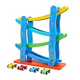 BESTonZON 1stk Vierstöckiger Gleisblock Lernspielzeug Für Kinder Autospielzeug Für Kinder Rennstrecke Spielset Holzauto Für Kleinkinder Rennstrecke Aus Holz Baby Hölzern Puzzle Schieberegler