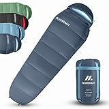 NORDMUT® Schlafsack Outdoor 3-Jahreszeiten [300 GSM] -4°C bis 6°C Schlafsack Kleines Packmaß - Sleeping Bag Leicht für Camping, Trekking & Reisen