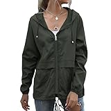 Regenjacke Damen Wasserdicht Leicht Regenjacke Faltbar Windbreaker Packbare Regenmantel mit Kapuze ​Windjacke Wandern Regenjacken mit Taschen