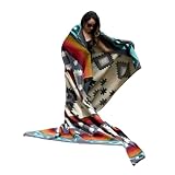 Tommy Lion Alpaka Wolldecke - Decke aus Alpaca und Merinowolle - Hypoallergen, weich, leicht, handgewebt 228cm x 203cm. Türkisfarbene Töne Natürliche Schwarz- und Weißtöne (Argyle)