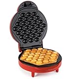 Korona 41005 Bubble Waffeleisen | Party-Waffeleisen | Eiswaffeln | 1000 Watt | Waffeldurchmesser 18 cm | automatische Temperatureinstellung, Rot