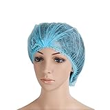 WORK-INN Klipphauben 53 cm in Blau | 100 Stück | Spinnvlies Einweghauben - luftdurchlässig & latexfrei | Ideal für Hygienebereiche - wie Medizin, Pharma, Lebensmittelbranche uvm.