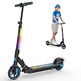 EVERCROSS EV06C E Scooter, 6,5'' Faltbarer Elektroscooter für Kinder 6-12 Jahren, bis zu 15 km/h & 8 km, LED Display, Bunte Leuchten, Leichter Elektroroller Kinder