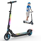 EVERCROSS EV06C Elektroscooter, 6,5'' Faltbarer E Scooter für Kinder 6-12 Jahren, bis zu 15 km/h & 8 km, LED Display, Bunte Leuchten, Leichter Elektroroller Kinder