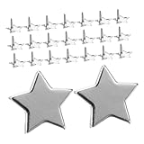 Veemoon 100 Stück DIY Metall Brads Fünf Zacken Stern Zwei Fuß Nägel Metall Befestiger für Handwerksprojekte Scrapbooking Dekoration Silber